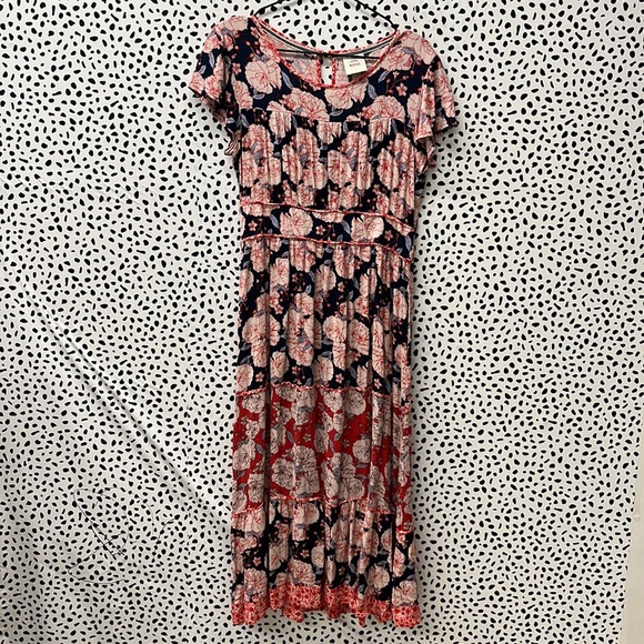 Knox Rose Dresses & Skirts - Final Price! Knox Rose Floral Bohemian Midi Dress Red & Blue